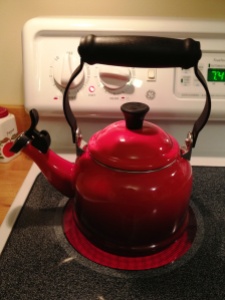 My new tea kettle! Reminds me of hearing the tea kettle whistle in my Grandma Doris's kitchen.