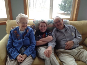 Hanging with Grandma and Grandpa D. on Saturday. They came to help Joe celebrate.