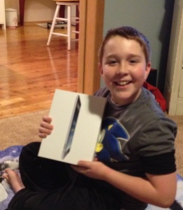 The birthday boy with his big present - an iPad! Joe actually saved up his money since last summer to pay for part of this. Mom and Dad covered the rest. We're pretty proud of him for saving his money like he did!