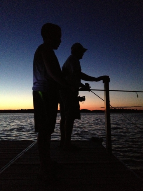 Night fishing on Lake Washington.