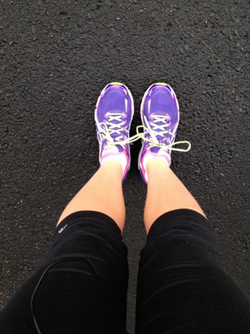 I love, love, love my bright purple running shoes. I don't run any faster in them, but they still inspire me.