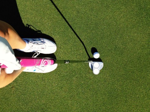 My putter is just about the cutest putter ever. And if you think a cute pink putter doesn't help your game, well, then you don't know my golf game!